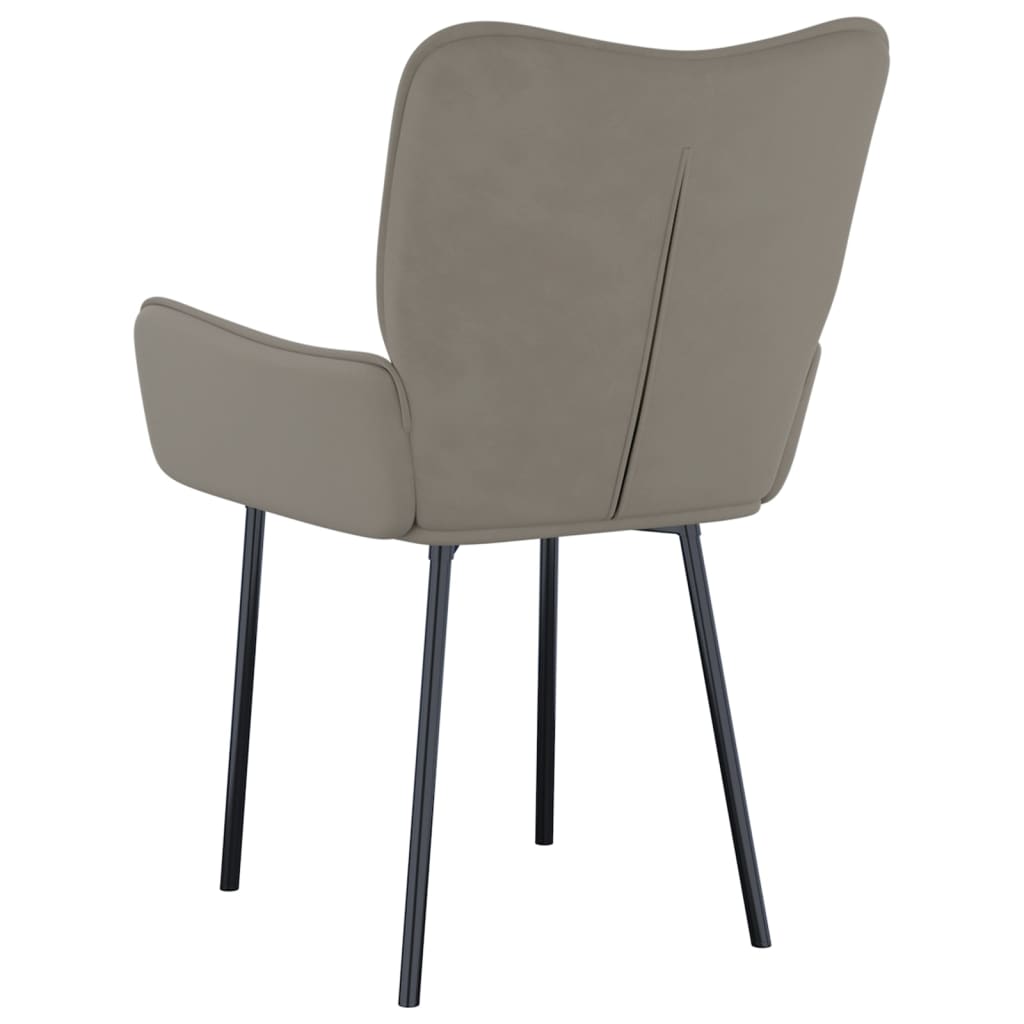 Dining Chairs 2 pcs Light Grey Velvet