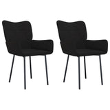 Dining Chairs 2 pcs Black Velvet - Front View