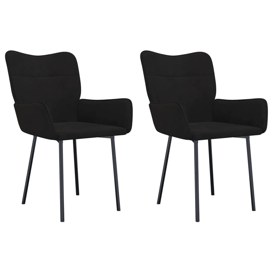 Dining Chairs 2 pcs Black Velvet