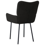 Dining Chairs 2 pcs Black Velvet - Rear View