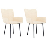 Dining Chairs 2 pcs Cream Velvet