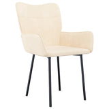 Dining Chairs 2 pcs Cream Velvet - Side View