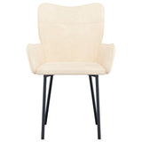 Dining Chairs 2 pcs Cream Velvet - Top-Down View