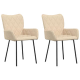 Dining Chairs 2 pcs Cream Fabric