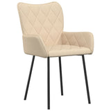 Dining Chairs 2 pcs Cream Fabric - Side View