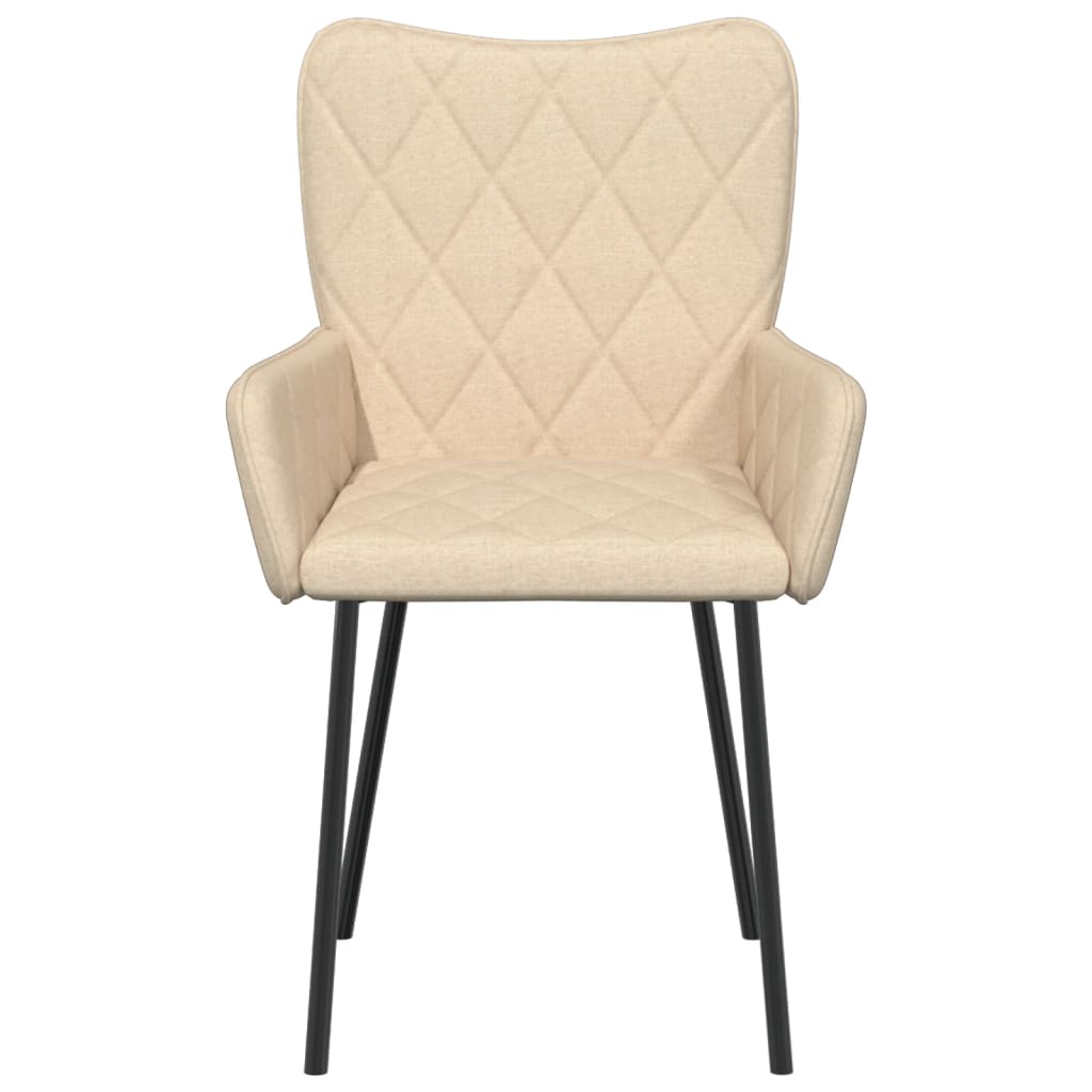 Dining Chairs 2 pcs Cream Fabric