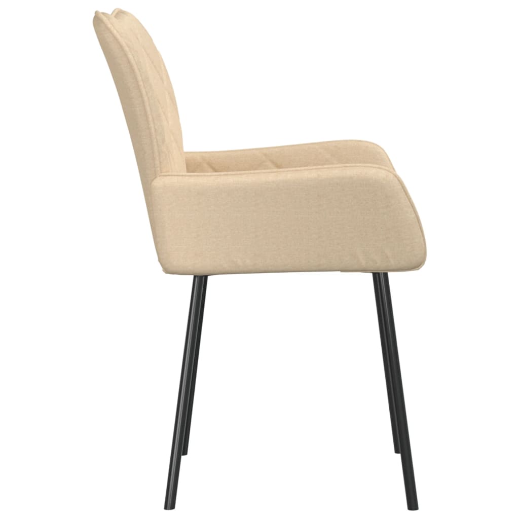 Dining Chairs 2 pcs Cream Fabric