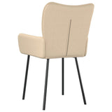 Dining Chairs 2 pcs Cream Fabric