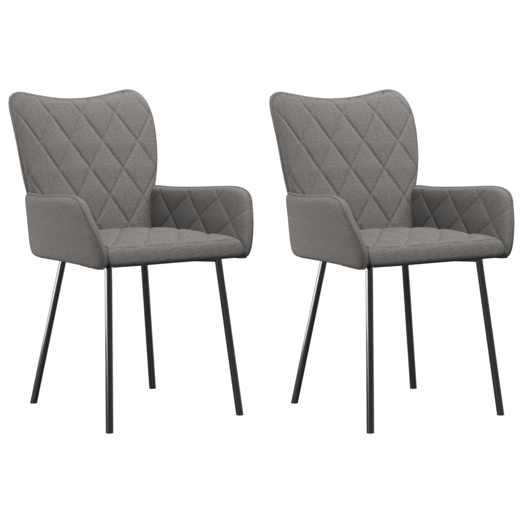 Dining Chairs 2 pcs Light Grey Fabric