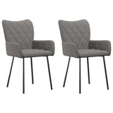 Dining Chairs 2 pcs Light Grey Fabric