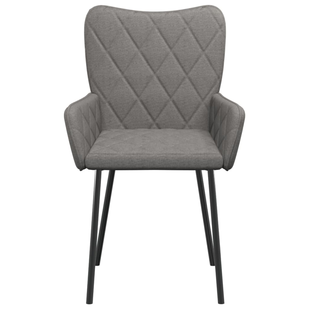 Dining Chairs 2 pcs Light Grey Fabric