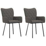 Dining Chairs 2 pcs Dark Grey Fabric