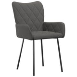 Dining Chairs 2 pcs Dark Grey Fabric - Side View