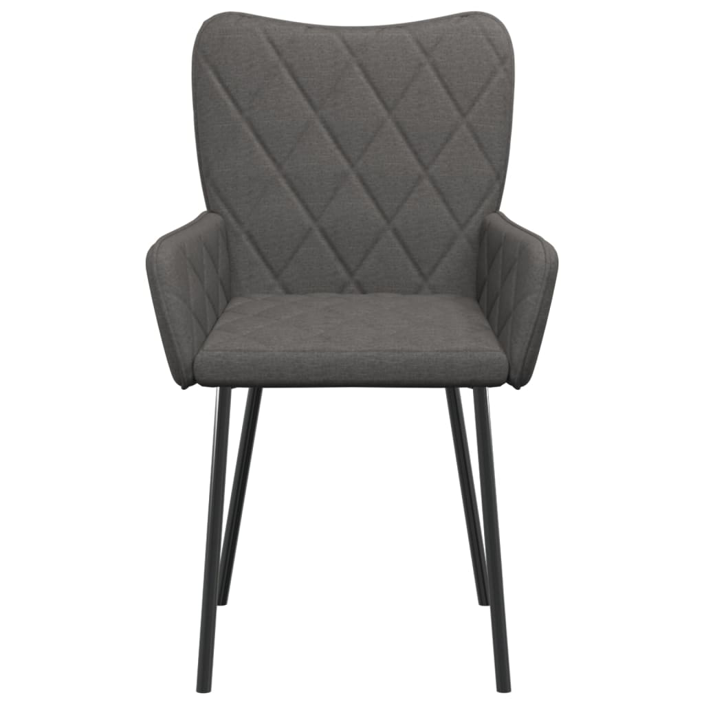 Dining Chairs 2 pcs Dark Grey Fabric