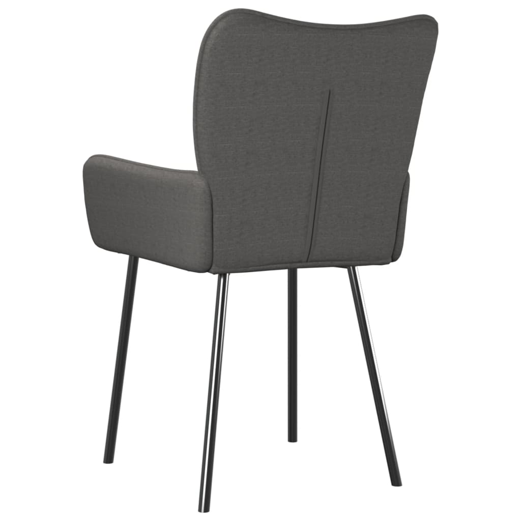 Dining Chairs 2 pcs Dark Grey Fabric