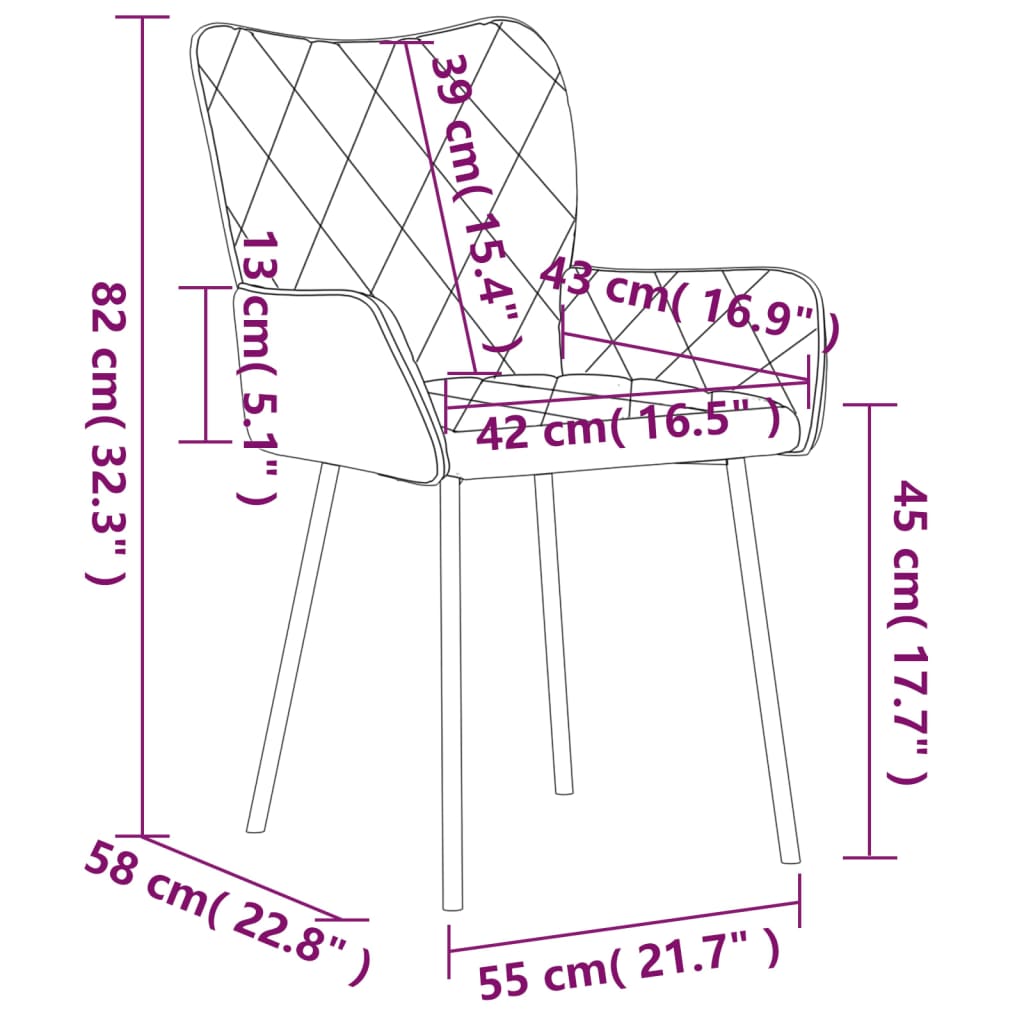 Dining Chairs 2 pcs Dark Grey Fabric