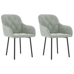 Dining Chairs 2 pcs Light Grey Velvet