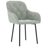 Dining Chairs 2 pcs Light Grey Velvet - Side View