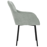 Dining Chairs 2 pcs Light Grey Velvet - 45-Degree Angle