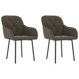 Dining Chairs 2 pcs Dark Grey Velvet - Front View