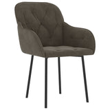 Dining Chairs 2 pcs Dark Grey Velvet - Side View