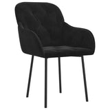 Dining Chairs 2 pcs Black Velvet - Side View