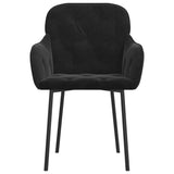 Dining Chairs 2 pcs Black Velvet - Top-Down View