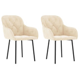 Dining Chairs 2 pcs Cream Velvet