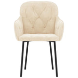 Dining Chairs 2 pcs Cream Velvet - Top-Down View