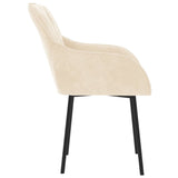 Dining Chairs 2 pcs Cream Velvet - 45-Degree Angle