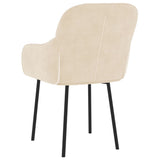 Dining Chairs 2 pcs Cream Velvet - Rear View