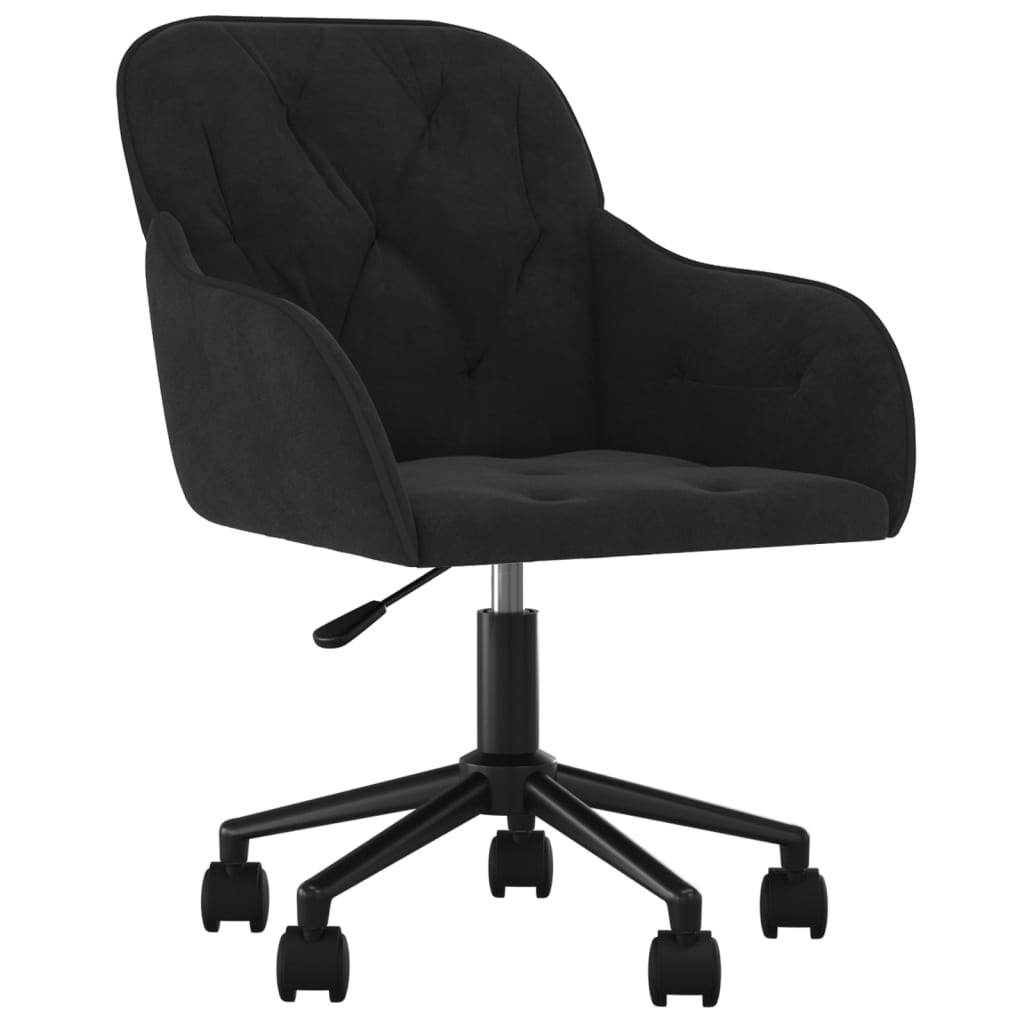 Swivel Office Chair Black Velvet