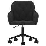 Swivel Office Chair Black Velvet