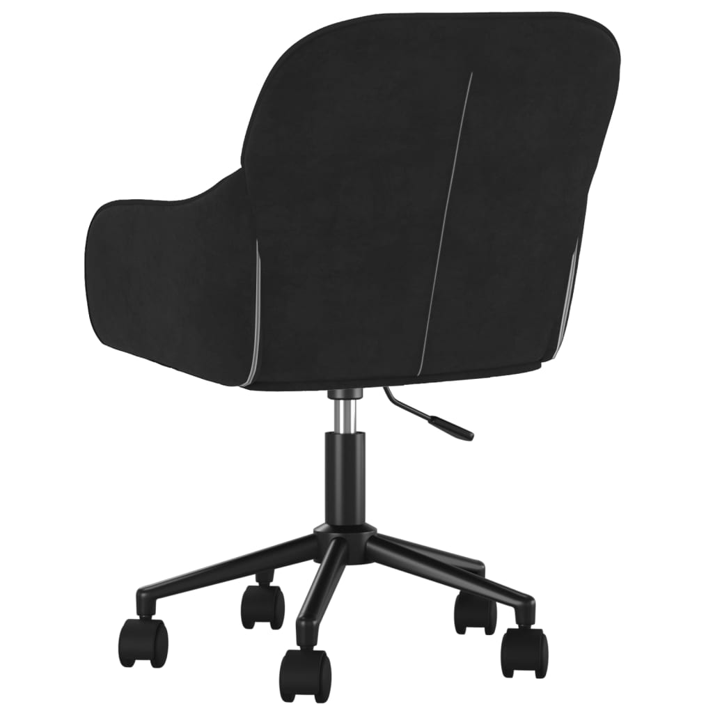 Swivel Office Chair Black Velvet