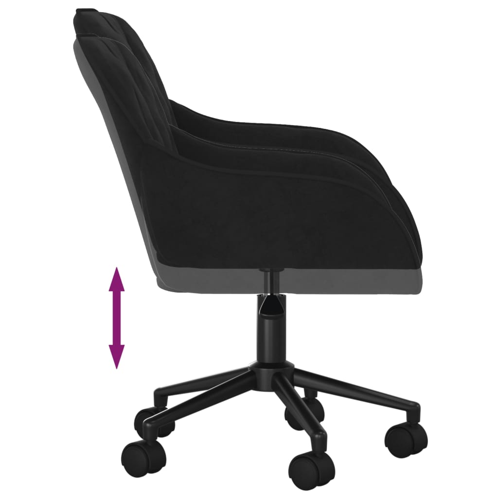 Swivel Office Chair Black Velvet