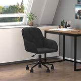Swivel Office Chair Black Velvet