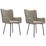 Dining Chairs 2 pcs Light Grey Velvet - Front View