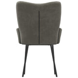 Dining Chairs 2 pcs Dark Grey Velvet - Close-Up Angle
