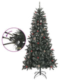 Artificial Christmas Tree with Stand Green 240 cm PVC - Side View
