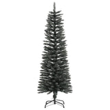 Artificial Slim Christmas Tree with Stand Green 120 cm PVC - Front View