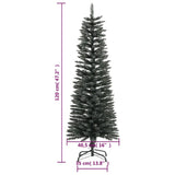 Artificial Slim Christmas Tree with Stand Green 120 cm PVC - Close-Up Angle