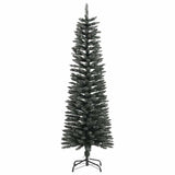Artificial Slim Christmas Tree with Stand Green 150 cm PVC - Side View