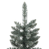 Artificial Slim Christmas Tree with Stand Green 150 cm PVC - Top-Down View