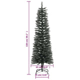 Artificial Slim Christmas Tree with Stand Green 150 cm PVC - Low Angle