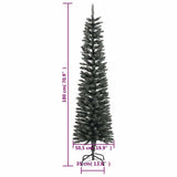 Artificial Slim Christmas Tree with Stand Green 180 cm PVC - Low Angle