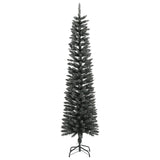 Artificial Slim Christmas Tree with Stand Green 210 cm PVC - Front View