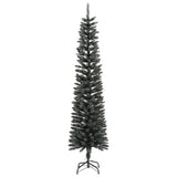 Artificial Slim Christmas Tree with Stand Green 240 cm PVC - Front View
