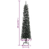 Artificial Slim Christmas Tree with Stand Green 240 cm PVC - Close-Up Angle