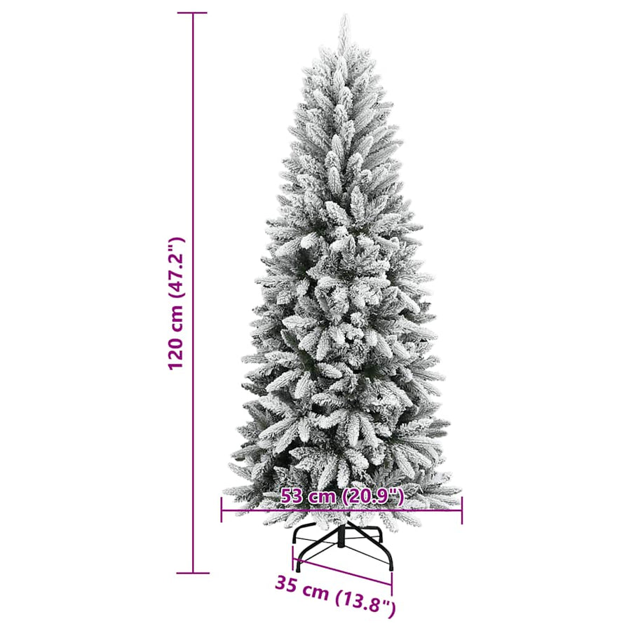 Artificial Christmas Tree with Flocked Snow 120 cm PVC&PE