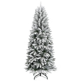 Artificial Christmas Tree with Flocked Snow 180 cm PVC&PE - Front View